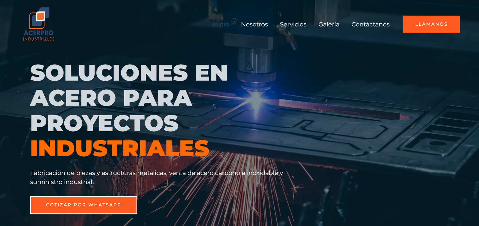 Página web industrial con catálogo de productos, diseño WordPress Avila Conecta
